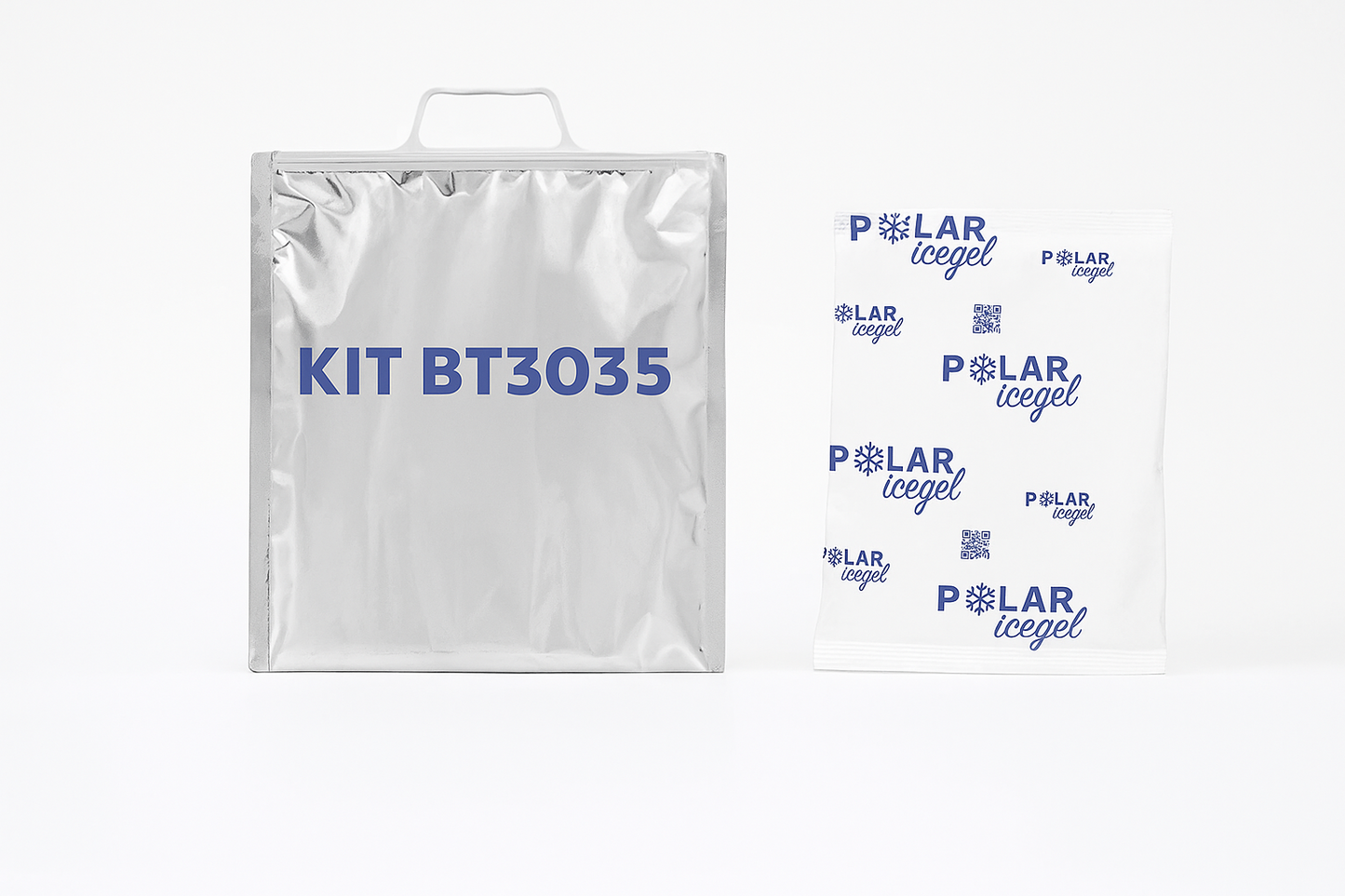 10 30x35 thermal bags with handle and synthetic ice.