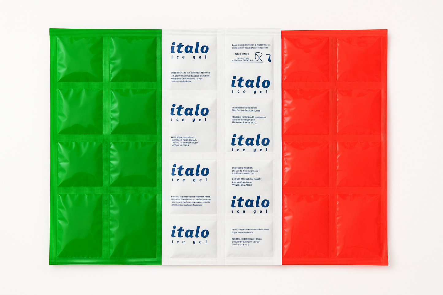 Ghiaccio in foglietti da idratare.