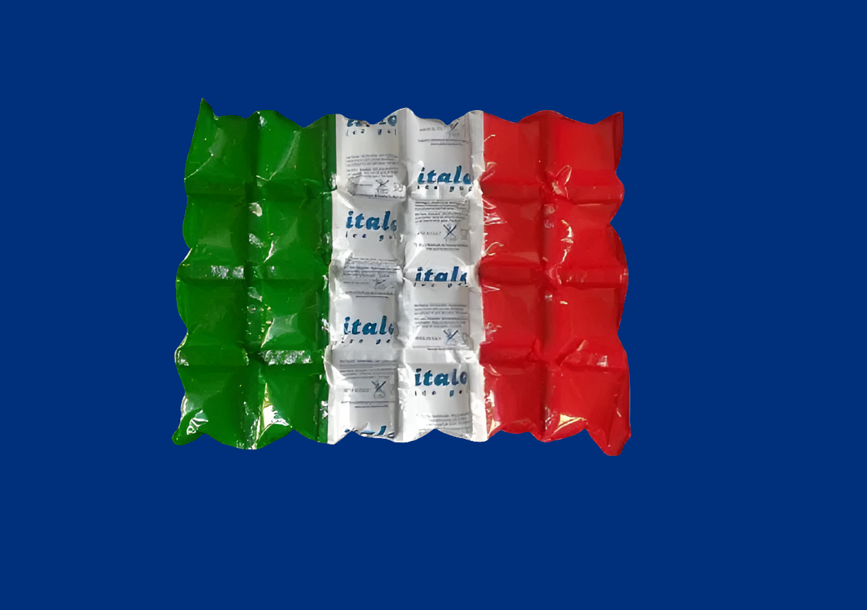 Pacchetto di cuscinetti di ghiaccio sintetico da 880 grammi.